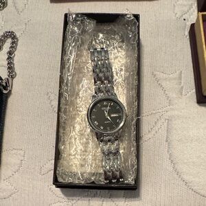 ORUSS  Silver Tone Black Dial Women's Watch